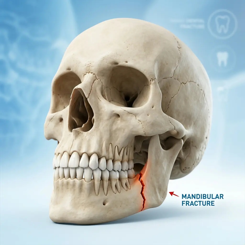 3D Scan showing Mandibular Fracture