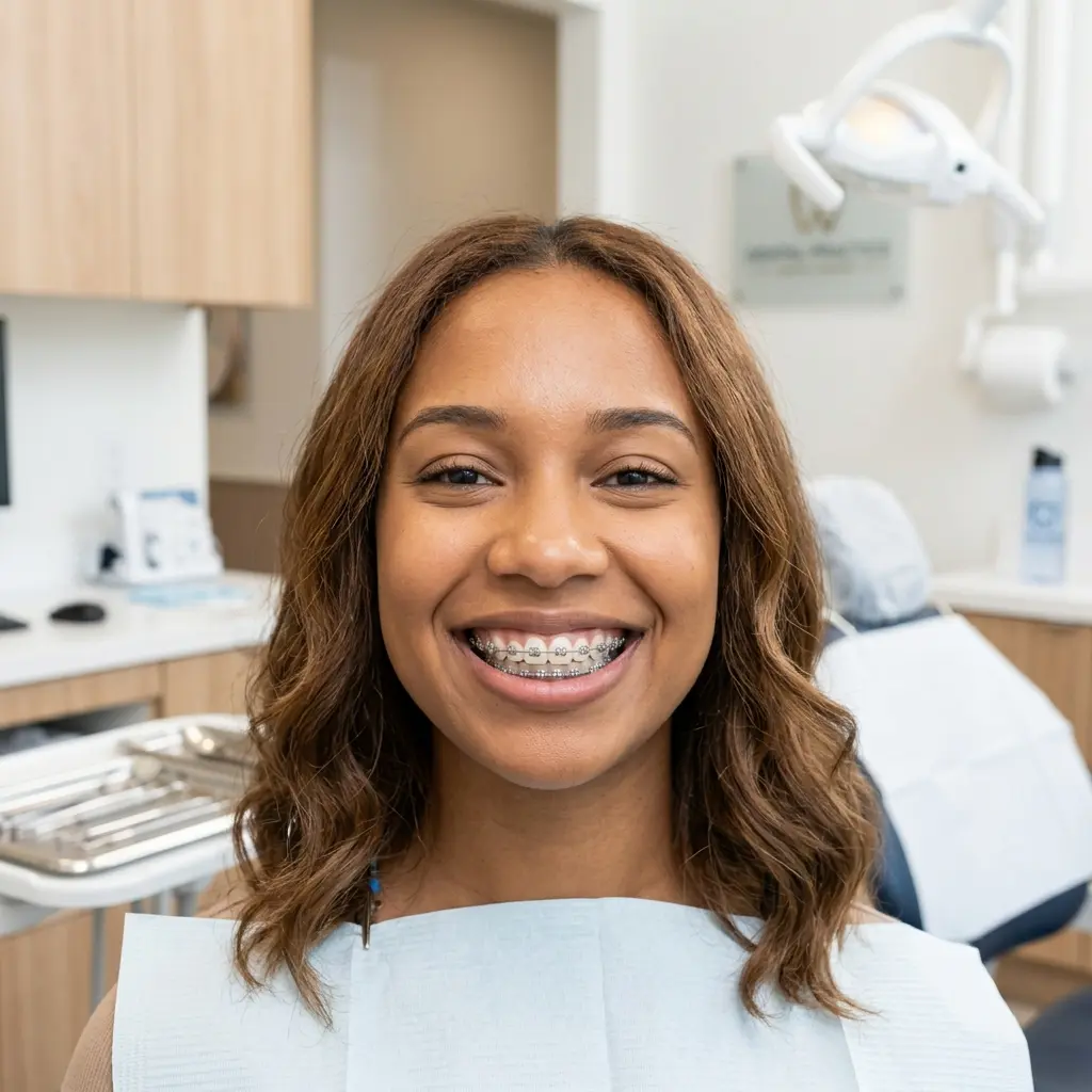 Happy Patient with Clear Ceramic Braces