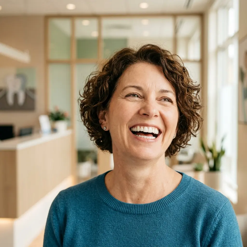 Radiant white smile after treatment