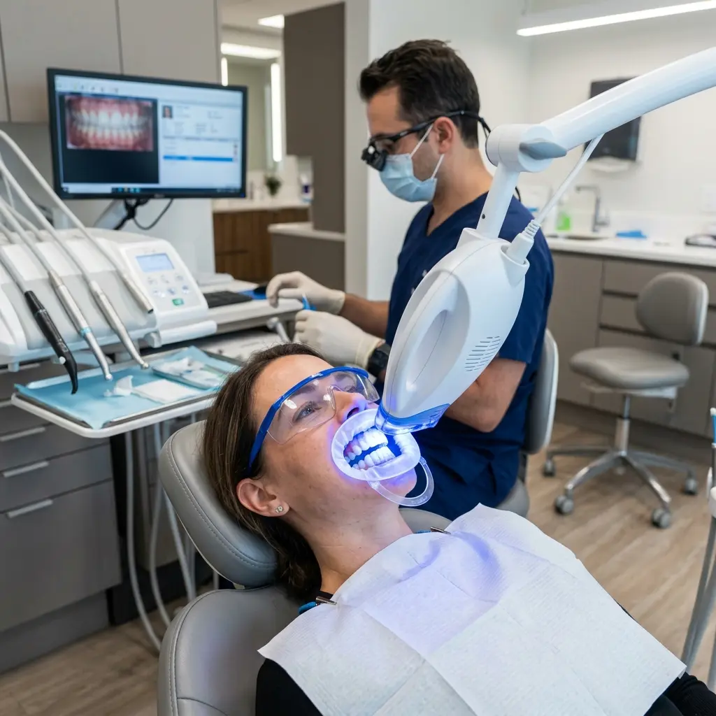 Clinical Teeth Whitening Procedure Setup